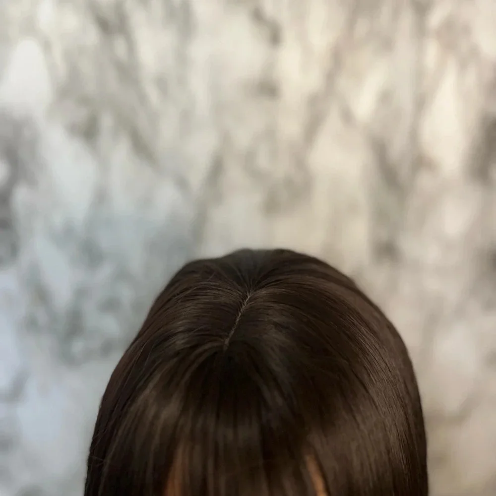 Dark Chocolate Brown Short Wig With Bangs